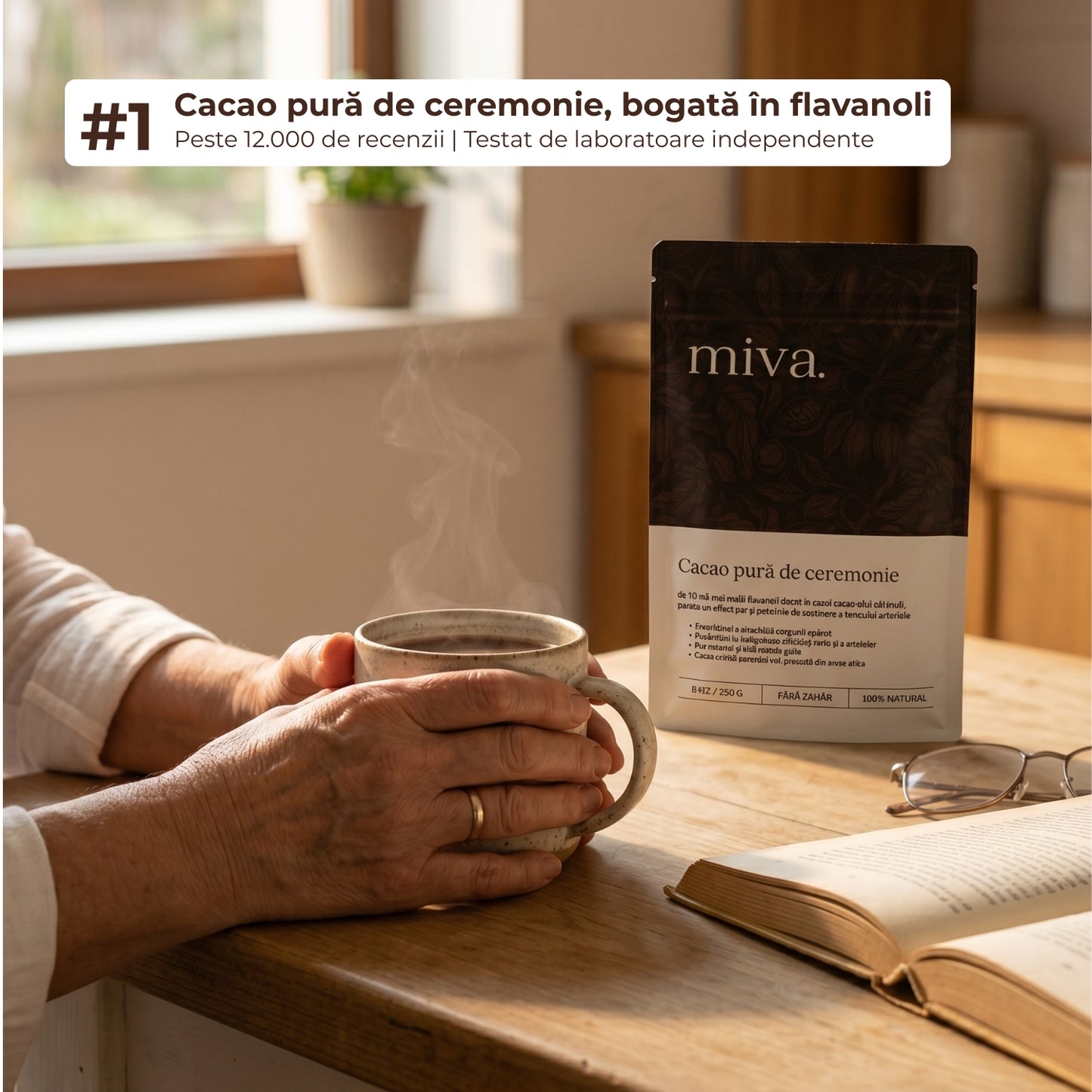 Cacao pură de ceremonie - 600mg de flavanol
